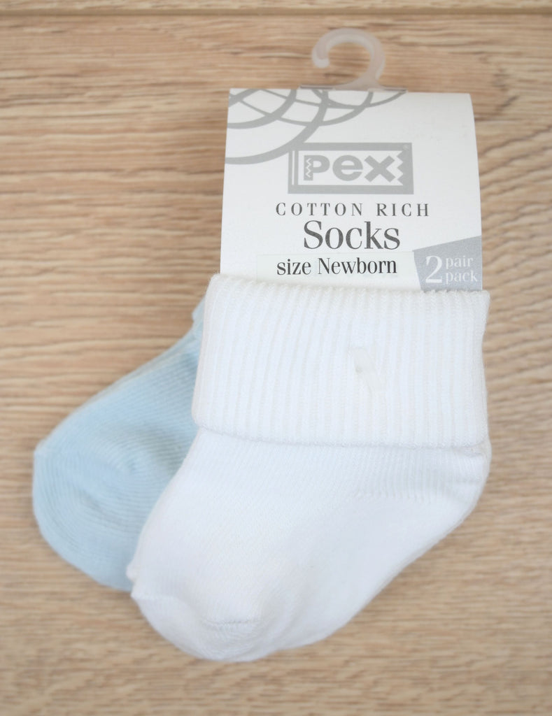 Roma Socks White/Blue  (6 x 2 Pair Packs)