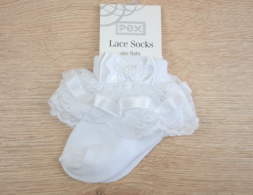Mimi Lace Socks White (Pack of 6)