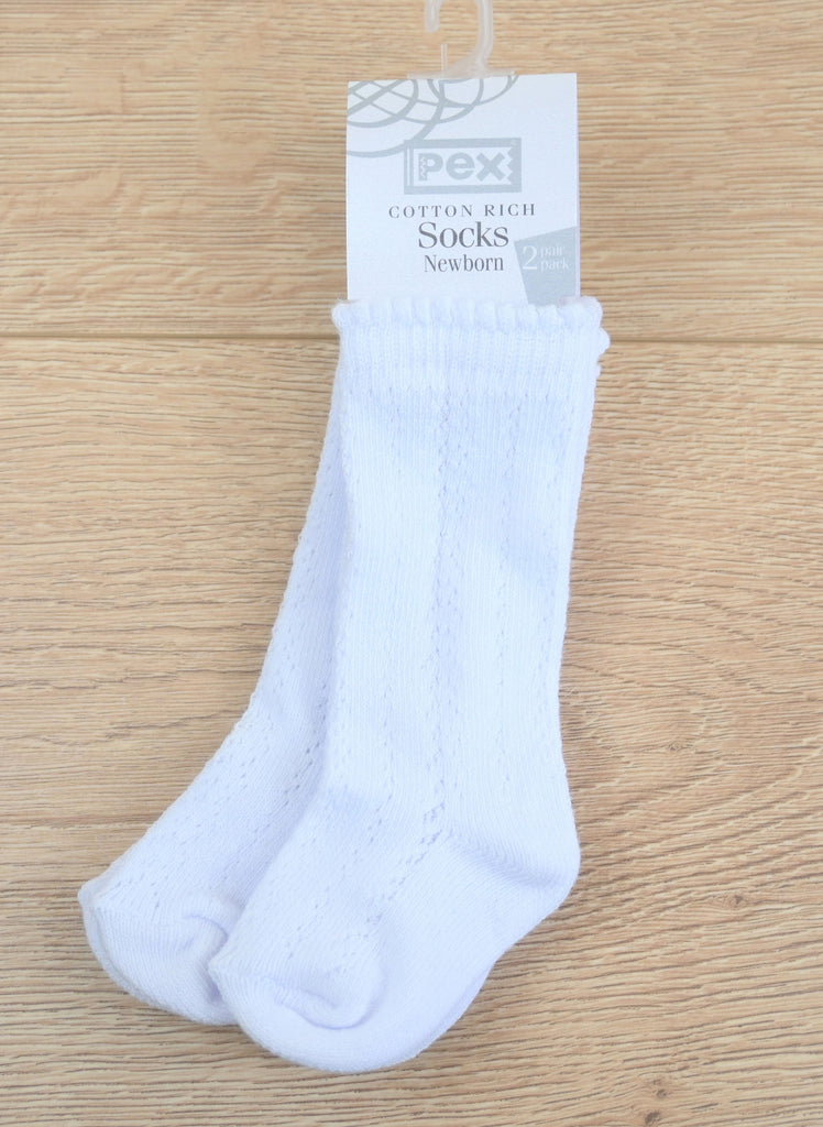 McKenzie 2pp Knee High Socks White (Pack of 12) Half Price now £1