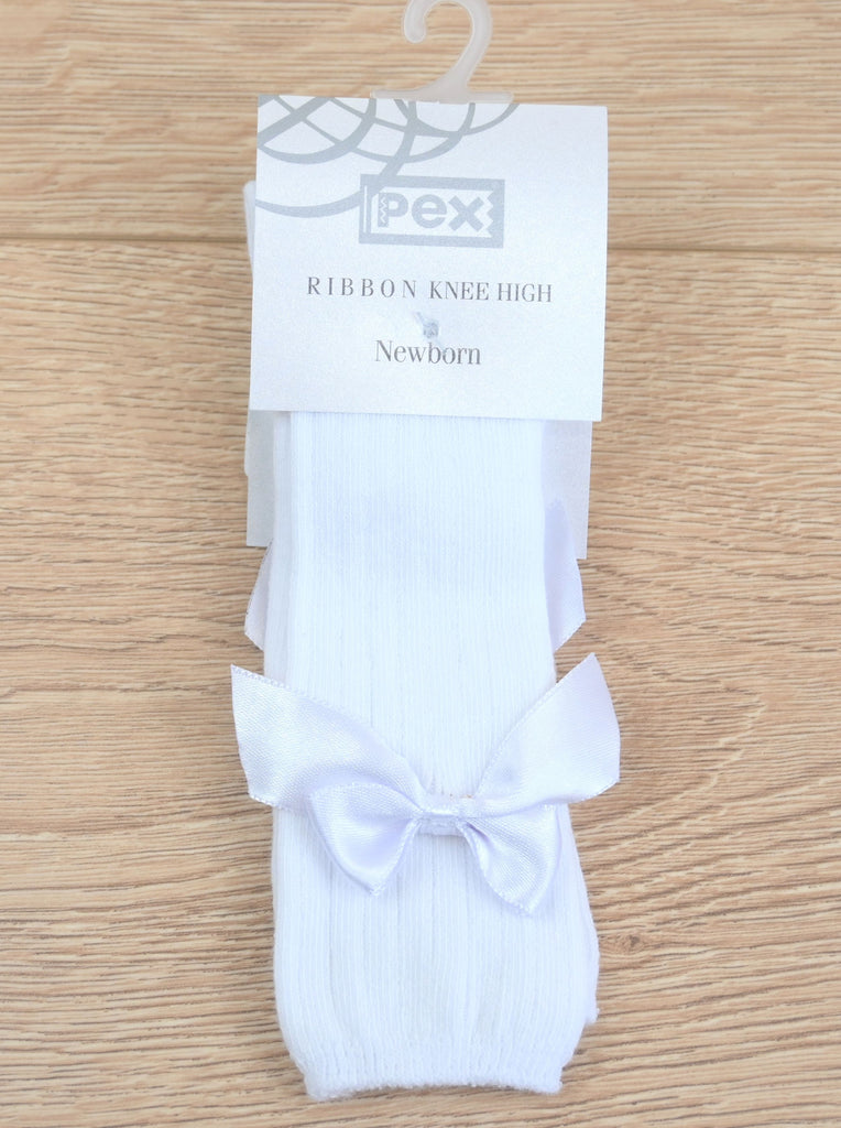 Carmen Ribbon Knee High  White (pack of 6) Only £1.25