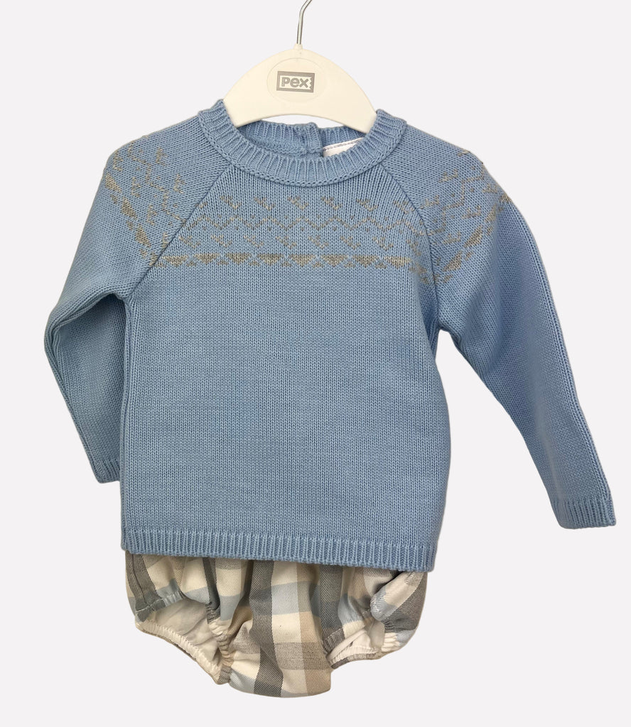Checked Pants jumper suit blue