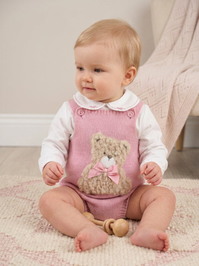 Girl Bear Outfit  Dusky Pink