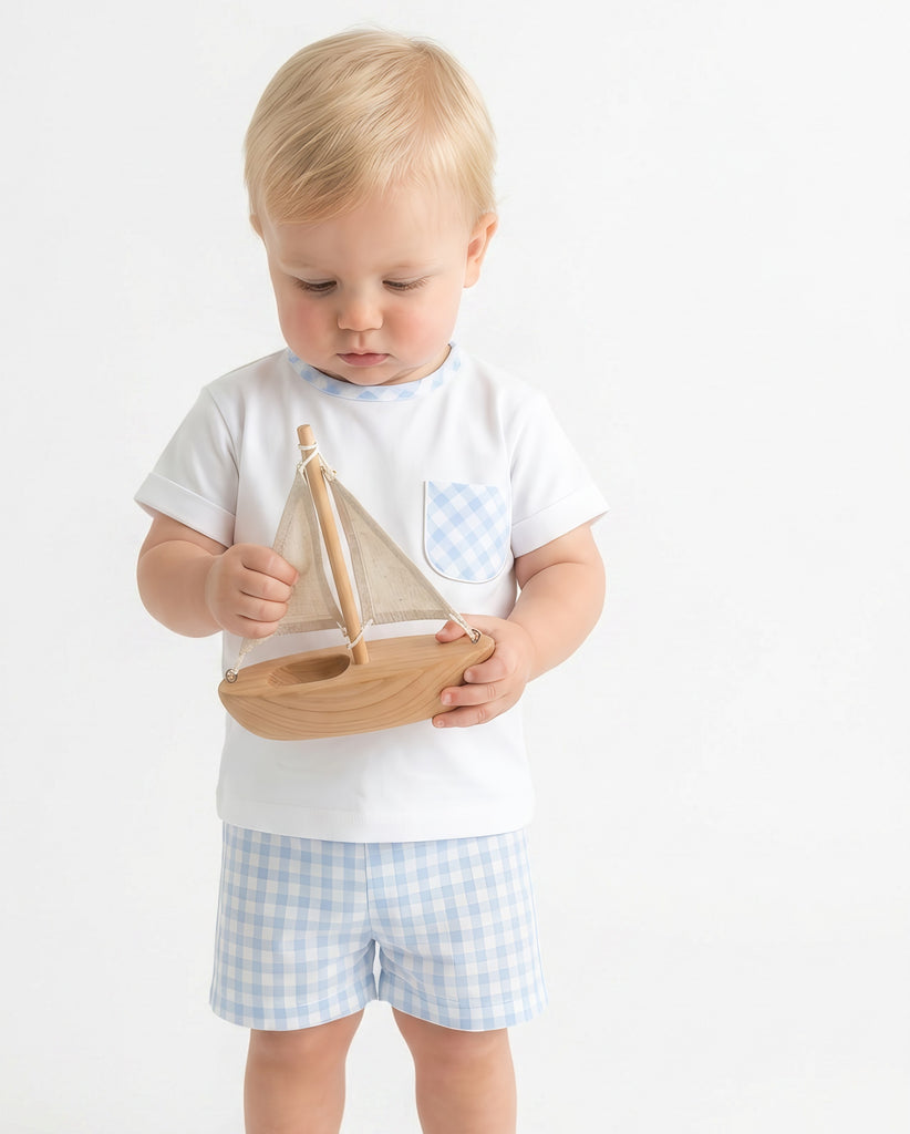 Flynn Shorts Suit   White/Blue