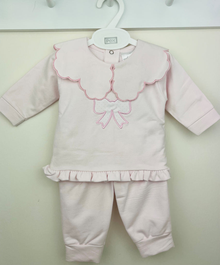 Girls Bow applique tracksuit