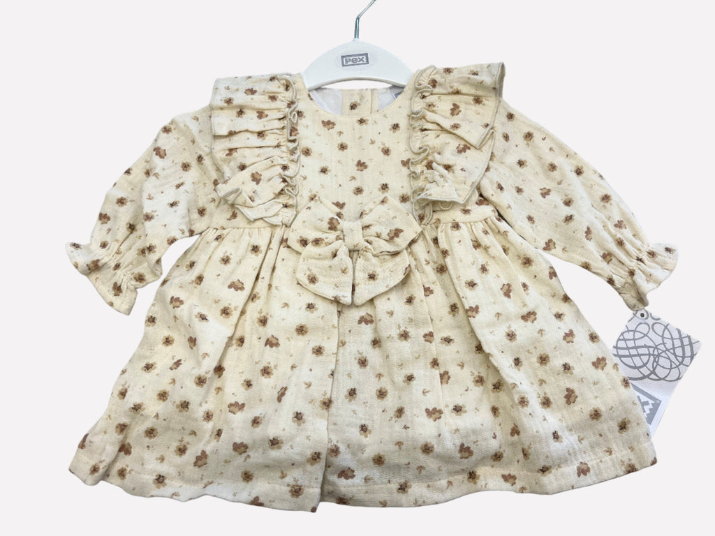 Girls natural floral dress