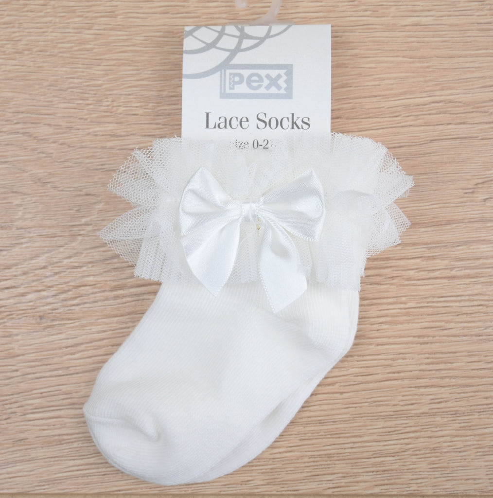 Isla Lace Sock  Ivory (Pack of 6)
