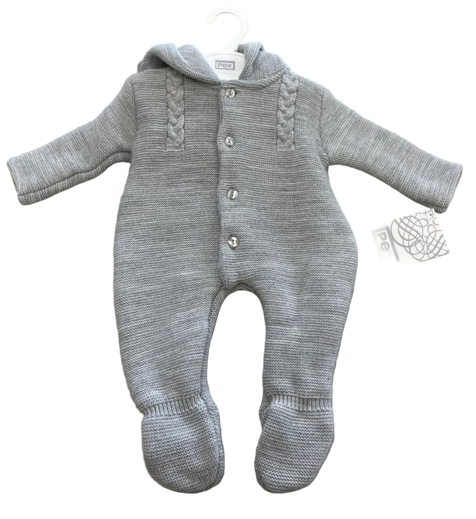 Grey knitted snowsuit
