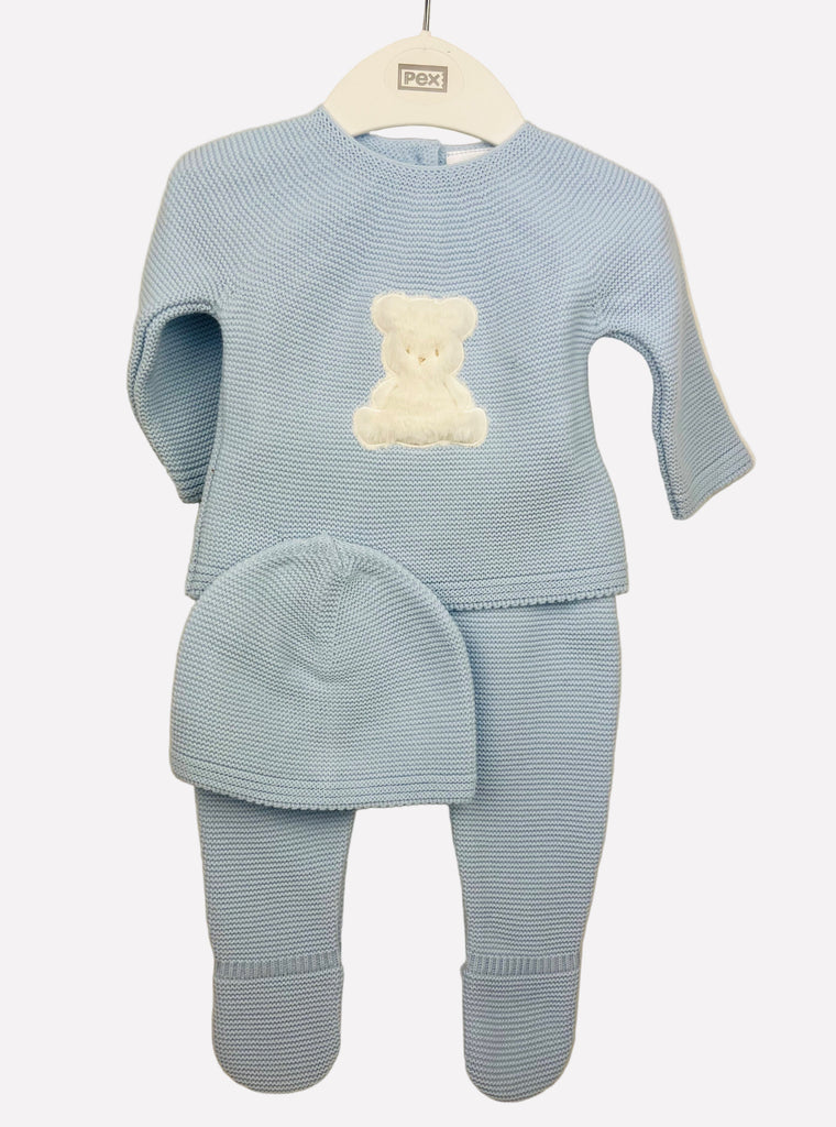 Fluffy Bear knitted suit Light Blue