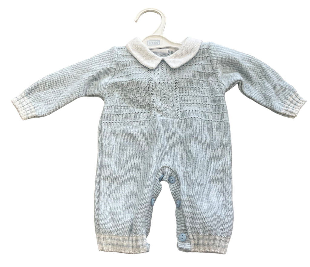 Boys blue knitted romper