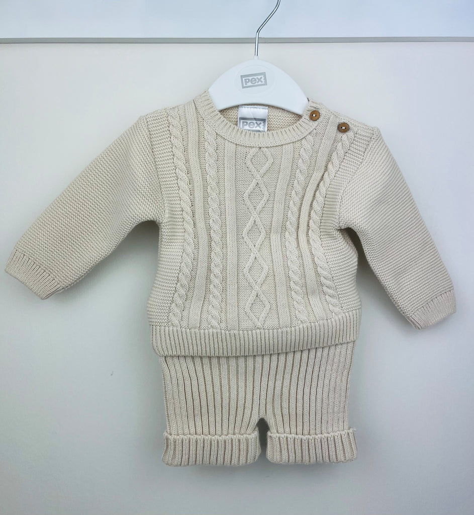 Boys knitted shorts suit Natural