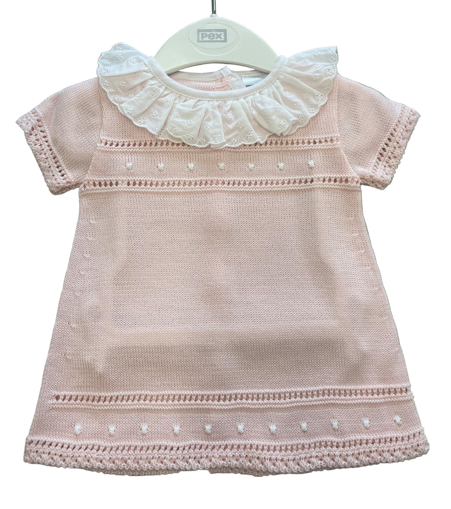 Pink Lace collar dress