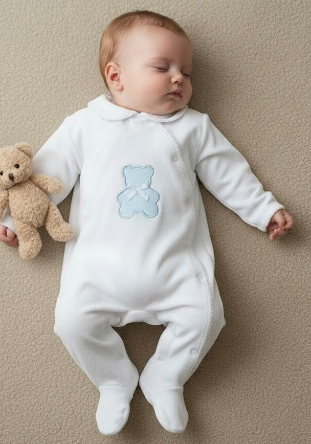 Polka Dot Teddy Sleepsuit