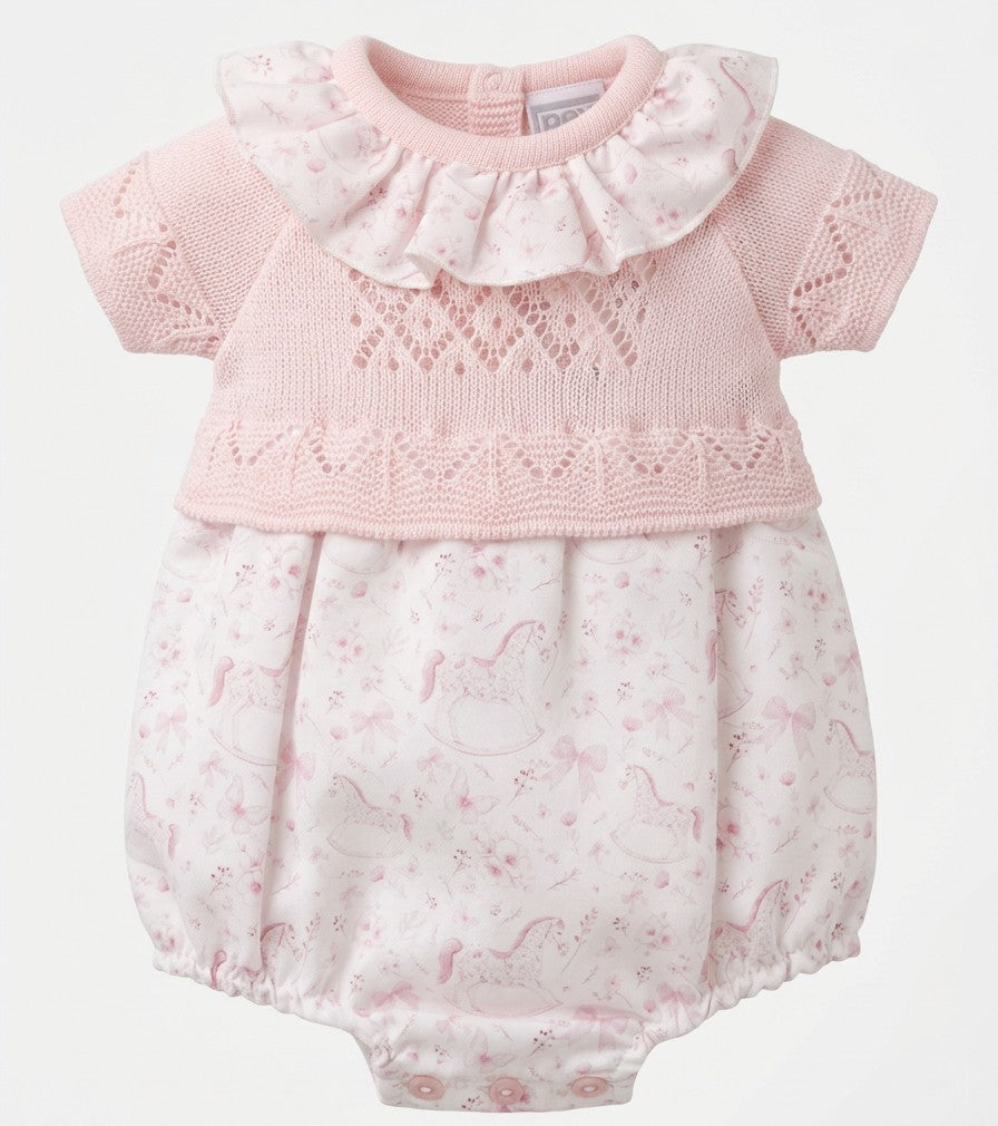 Pink Knitted Romper Suit
