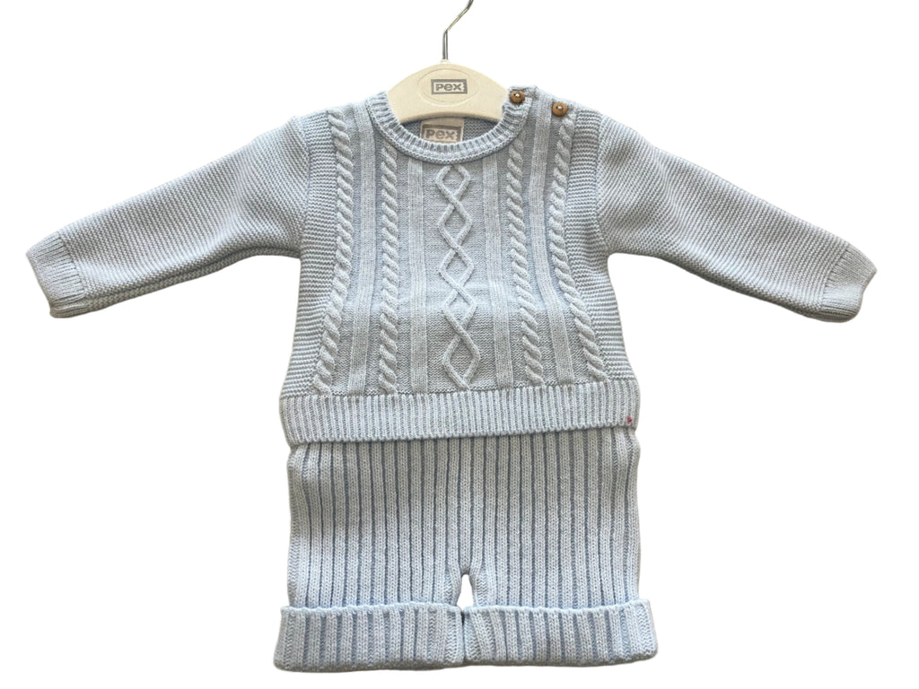 Boys knitted shorts suit Light Blue
