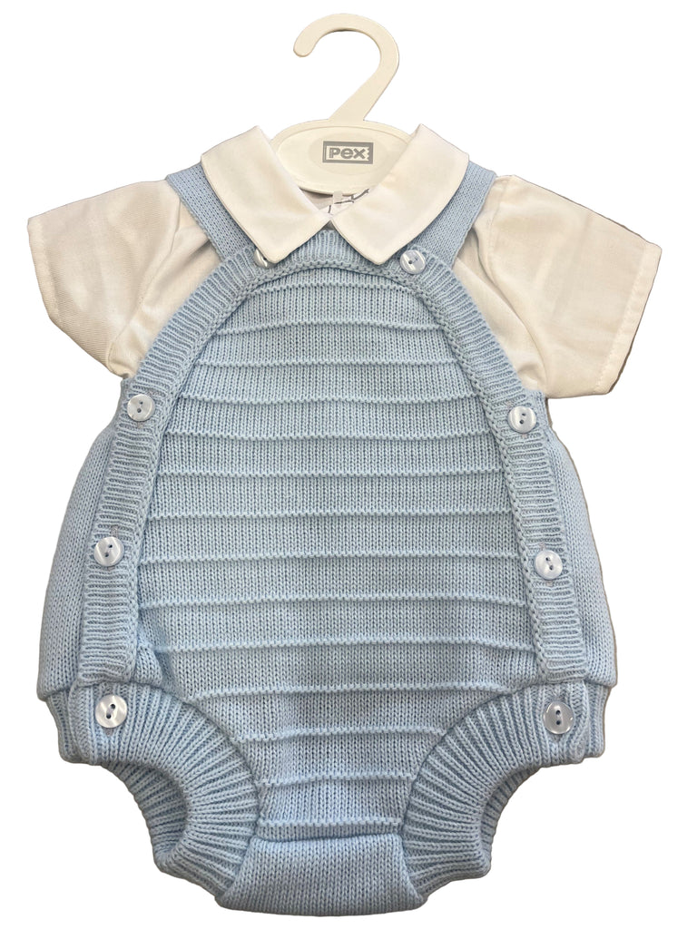 Knitted dungaree and shirt set