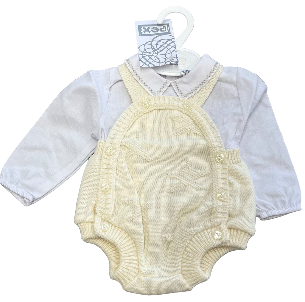Cream star dungaree suit