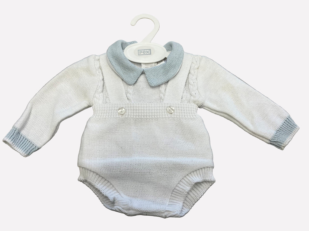 Boys white dungaree outfit