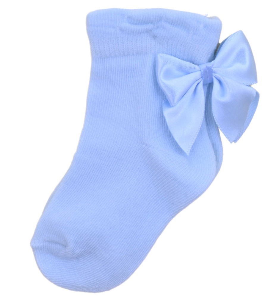 Ribbon Ankle Socks Blue (Pack of 6)
