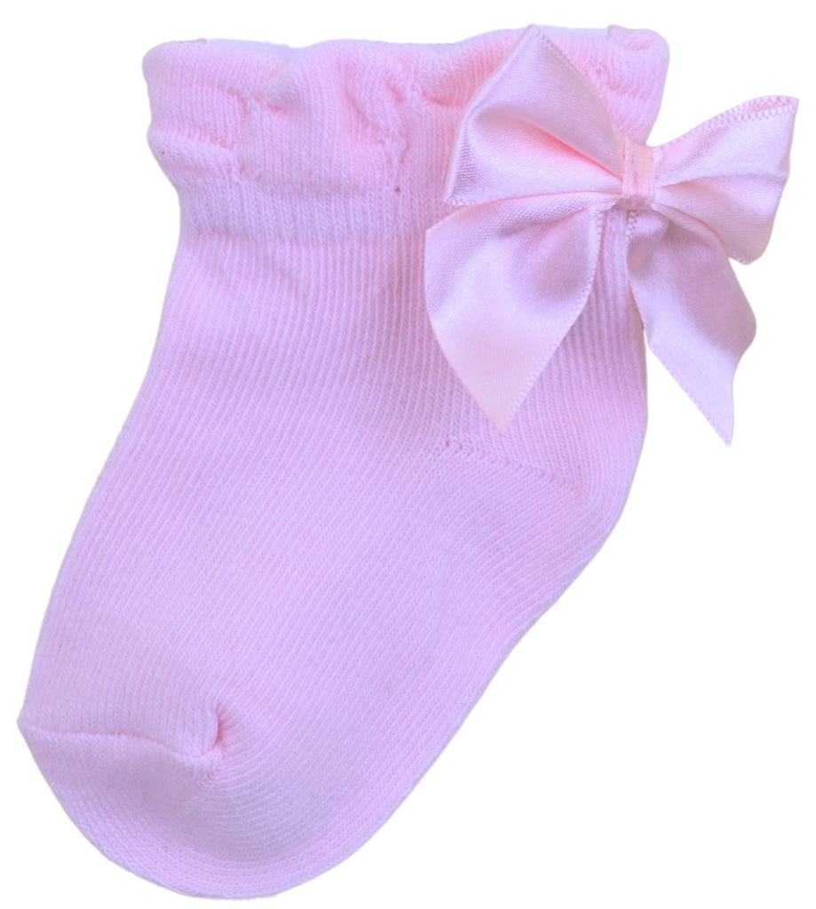 Ribbon Ankle Socks Pink (Pack of 6)