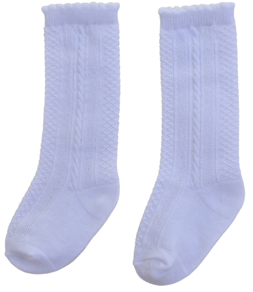 Classic Knee High Socks Ivory (6 x 2 Pair Packs)