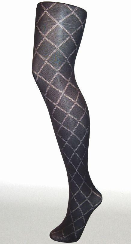 Diamond design opaque tights - pack of 6